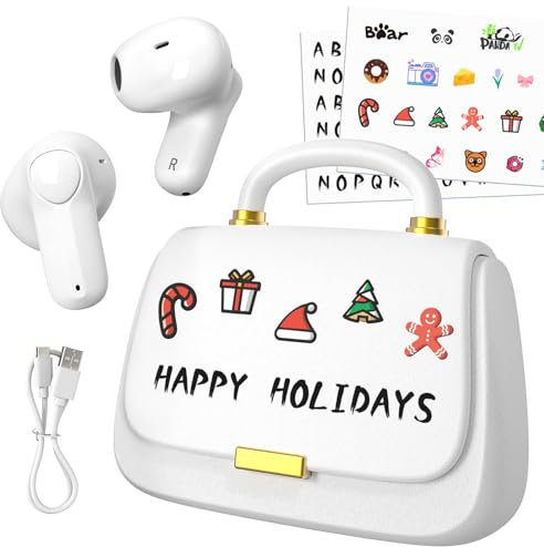 Écouteurs Bluetooth 5.3, Intra-Auriculaires 13 mm, Son Premium, 22h d’autonomie, écouteurs True Wireless avec étui Mini Sac à Main Unique, Parfaits pour Femmes et Adolescentes à la Mode