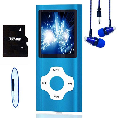 Hotechs MP3-Player/MP4-Player, MP3-Player mit 32 GB Speicherkarte, schlankes Design, digitales LCD-Display, 4,6 cm (1,8 Zoll) Display, FM-Radio