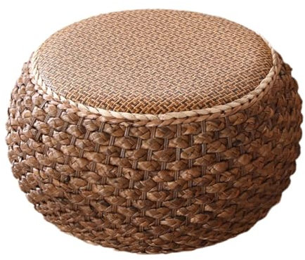 Qianly Rattan Pouf Ottoman Sofa Hocker Dekorative Fußstützen Fußhocker für Haushaltshaus Wohnzimmer Restaurant
