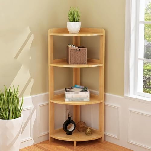 YHWKGZ Corner Bookshelf, Corner Shelf Small Bookcase, Wood Display Shelf, Bookshelf with Baffles Etagere Shelf Storage Rack for Living Room Study Room Office(120cm)