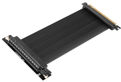 MARS GAMING MCA-PCIE40, GPU PCIe 4.0 x16 Riser-kabel, Flexibel och Ultrahållbar Design, 90º-kontakt, 30AWG Kopparkabel med EMI-skydd, Höghastighetsöverföring, 300mm