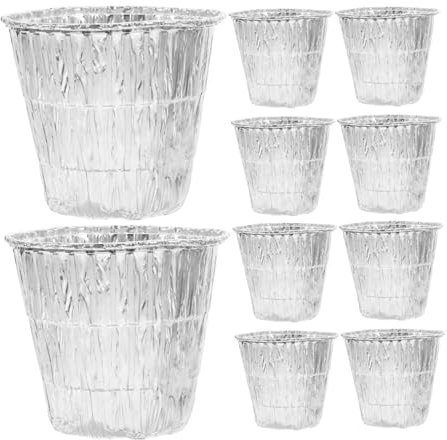 iplusmile 10pezzi Fodere Monouso per Secchio di Grasso in Alluminio per Barbecue Vaschette Raccogli-Gocce per Esterne per Cuocere al Forno Vapore e Cucinare