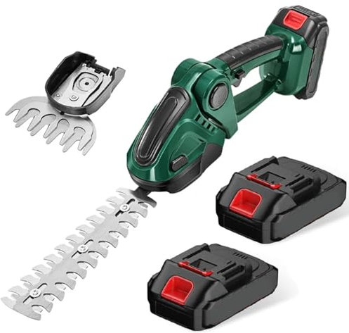 Akku-Heckenschere für Makita Batterien,2-in-1 Akku-Grasschere Elektrischer Heckenschere mit 2x2000mAh Batterien & Ladegerät,Rasenkantenschneider Elektrisch Rasentrimmer für Garten Rasen