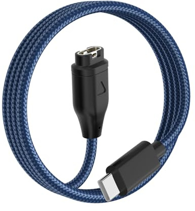Charger Cable Compatible with Garmin Fenix/Forerunner/Instinct/Venu Series | 3.3ft Durable Nylon-Braided Cable for Garmin Watches