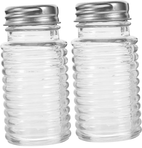 ABOOFAN 2 Pièces Set de Petits Salières et Poivrières Verre Distributeurs Épices Compacts pour Cuisine Accessoires Pratiques et Polyvalents pour Assaisonnement à