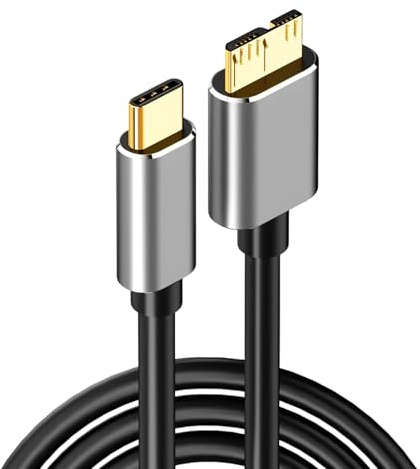 0.5M USB C to Micro B Hard Drive Cable 10Gbps Braided External Cable for WD My Passport Seagate Expansion Toshiba Canvio LaCie Compatible with MacBook Pro Air Galaxy S24 iPad Tablet iPhone Samsung etc