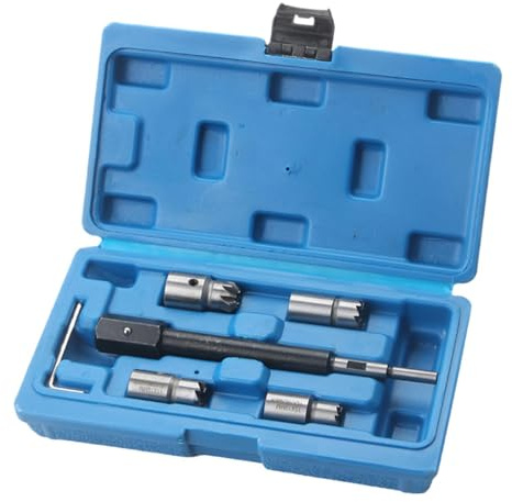 Fyrdyn Kit de Limpieza de Inyectores,Kit de Limpieza de Inyectores para Motores | Juego De 6 Escariadores De Precisión para Mantenimiento De Motores De Coches Moto Y Competición