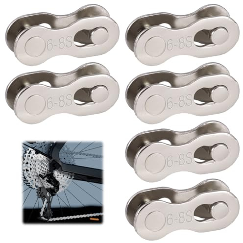 6 Pares Eslabones Rapidos 6/7/8 Cadena de Eslabones para Bicicleta, Eslabón de Cadena de Bicicleta de Acero,Conectores de Cadena de Bicicleta de 6/7/8 Velocidades,Universales Bicicleta Montaña
