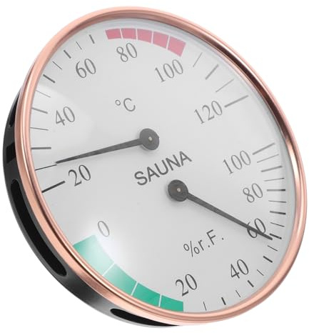 Levemolo Termómetro y Higrómetro para Sauna de Aluminio Precisión Temperatura y Humedad Monitor Dual Resistente para Uso Casa y SPA Instalación Rápida y Fácil Lectura