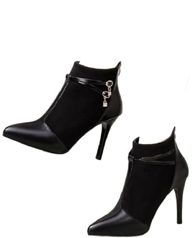Agiyenna Stivaletti Stiletto per Donna a Punta e Monocromatici Stivali Invernali Eleganti con Tacchi Alti Comodi con Fibbia e Cerniera per il Tempo Libero