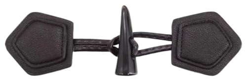 3 pares de botones resina cuerno buey con hebilla cuero, color negro y marrón, for abrigo cortavientos, accesorios ropa(Dark Brown)