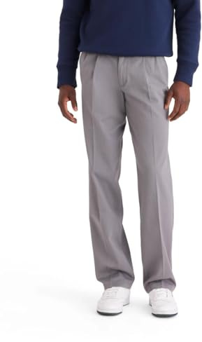 Dockers Men's Classic Fit Easy Khaki Pants-Pleated (Standard and Big & Tall), Timberwolf, 40W x 34L