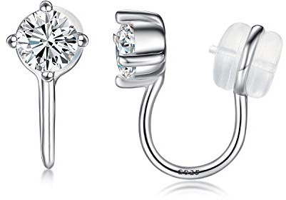 VIKI LYNN Damen-Ohrclips ohne Ohrlöcher Sterling-Silber 925 Zirkonia Ohrringe Earcuff für Damen Nicht Piercing Ohrringe