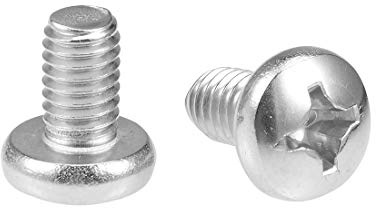 sourcing map M6 x 10 mm Maschinenschrauben, Kreuzschlitz, Linsenkopfschraube, 304 Edelstahl, 10 Stück