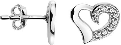 SOFIA MILANI - Damen Ohrringe 925 Silber - mit Zirkonia Steinen - Herz Ohrstecker - 20355