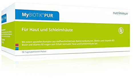 MyBIOTIK®PUR I made by nutrimmun I Für 90 Tage I 6 aktive Bakterienkulturen I Ausgewiesene Stammspezifität I Vitamin B2 I Biotin I Pulver I Vegan I Glutenfrei I Laktosefrei I Laborgeprüft