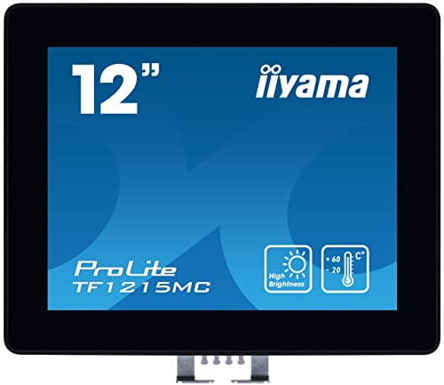 iiyama Prolite TF1215MC-B1 31cm 12,1 IPS LED-Monitor WXGA Open Frame 10 Punkt Multitouch kapazitiv VGA HDMI DP IP65 Touch-durch-Glas Ant-Fingerprint schwarz