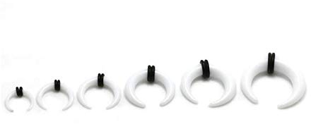 Homeilteds 2 Stück Acryl C Sahpe Ohr Pincher Septum Ringe Piercing-Schwarz-Ohr Taper Stretcher Expander 1.6mm-16mm Plugs (Main Stone Color : 2.5mm, Metal Color : 1)
