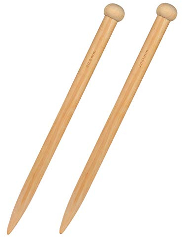 Coopay Ferri da Maglia da 20mm in Bambù, per Lavori a Maglia Grossa e per lavori a maglia più grandi, in legno massiccio leggero, lunghezza 35 cm