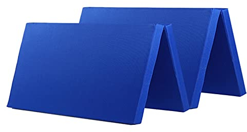 Turnmatte Weichbodenmatte Oxford-Tuch vierfache Gymnastik-Matte, Tanzen, Fitness, Rolling-Matte mit Griff 150x200x5cm (Color : Blue)