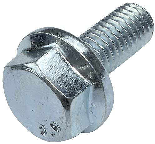 AERZETIX - Juego de 10 - Perno de Brida con Cabeza Hexagonal - M8x20mm - DIN 6921 - Acero Galvanizado - Color Plata