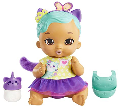 My Garden Baby - Kitty, Amica JuniorGattina Bambola (30,5 cm) e accessori, con pannolino riutilizzabile, bavaglino e biberon, regalo e giocattolo per bambini 3+ Anni, HHL22