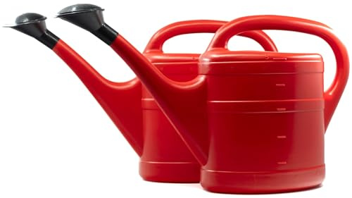 2X Gießkanne 5L ROT + 1x BILDMAGNET! Blumenkanne Kunststoff für groß & klein, Garten & Zimmerpflanzen Gießkannen Gieskanne Gieskannen Giesskanne 5 L Liter Watering Can Kinder Zimmergießkanne