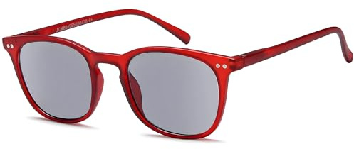 NEW VISION Lesebrille mit Sonnenschutz Getönt Lesehilfe Sehhilfe Sonnenbrille Sonnenlesebrille mit sehstärke Damen Herren NV1126-SG (ROT, 2, Diottria)