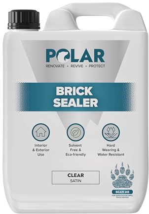 Polar Dust Proof Brick Sealer - 5 Litres | Protect Interior & Exterior Surfaces | Quick-Drying Brick Sealant for Brick & Masonry Floors & Walls | Attractive Sheen Finish | Easy Application