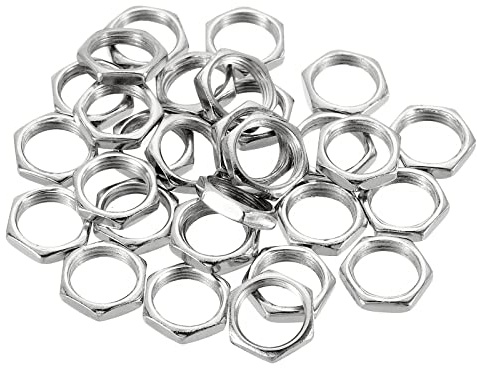 PATIKIL M10 x 0.75 Steel Hex Nuts, 30 Pack Metric Thread Zinc Plated Finished Hardware Nuts Screw Bolt Fasteners 3mm Height