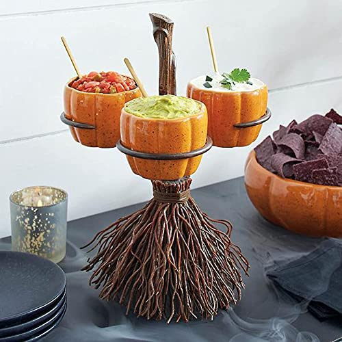 fikujap Halloween Pumpkin Snack Bowl Stand, Snack Plate Snack Serving Tray Snack Bowl Halloween Basket Candy Basket, Halloween Decorations
