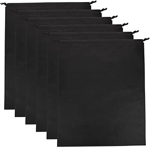 DUUDAH Garden Fruit Vegetables Seedling Pots Seed Trays Potting Tray,6Pcs Shoes Drawstring Bags Portable Travel Shoe Bags for Home Travel Non- woven Storage Pouches (Color : Black)