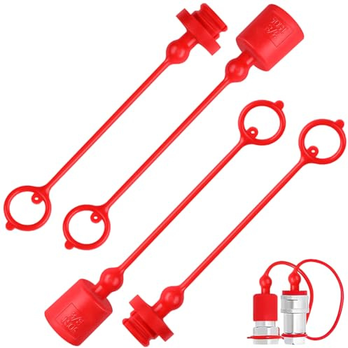 Baluue Hydraulik Staubschutzkappen 2 Sätze Hydraulik Anschlussabdeckungen Mit Isoa Npt Gewinde Und Schutzkappen Für Schnellkupplungen