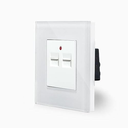 Luxus-Time 2-Fache USB dose im einfachen Design Glasrahmen für die DE Unterputzdose Einbau Steckdose 2x USB-Dose zum aufladen von Smartphones Tablets PC uvm in Weiß LXBG1-11-2USB-11