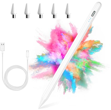 Tablet Stift Android Stylus Pen für Samsung/Huawei/Lenovo/Mi/Vivo, Universal Stift mit Hoher Präzision und Neigungs Empfindlichkeit(Weiß)