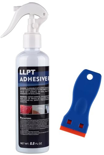 LLPT Adhesive Remover 8.8 fl oz with Plastic Scrapper Surface Safe Removes Labels Stickers Decals Adhesive Tape Residue Tar Grease Chewing Gum (49503-1)
