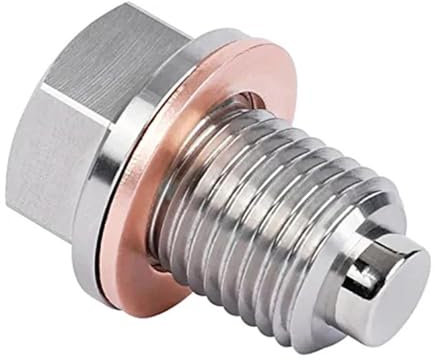 elvtd Autoschrauben M12x1,5 Magnetische Ölablassschraube Edelstahl Sumpf Ablassmutter Schraube Mit Unterlegscheibe Für BMW Für Benz Autozubehör