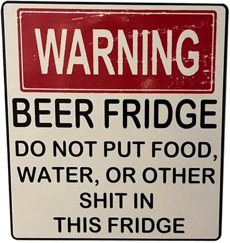 Beer Fridge Magnet, Funny Warning Magnet Do not put food shit stickers, car decorations other or this table fridge in P7C9, Home Accessories and Decoration