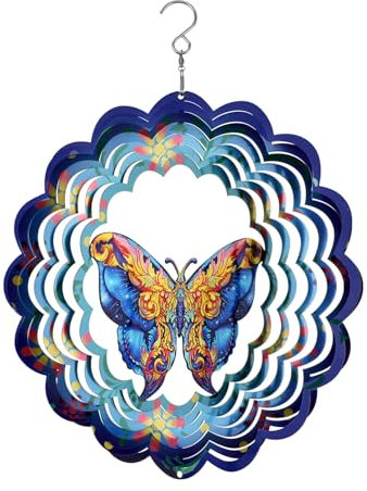 Hilandero de Viento Colgante, Spinner de Viento 32x25cm Artístico Hilandero de Viento Colgante 3D Esculturas de Viento para Mujeres Hombres Jardín de Patio Decoración de Pasillo