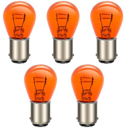 SOFOC BA15D P21W Glühbirnen für Auto/Motorrad Blinker Bremslicht Nebelschlussleuchte S25 12V 21W Gelb Fern- / Abblendlicht Design 5Pcs