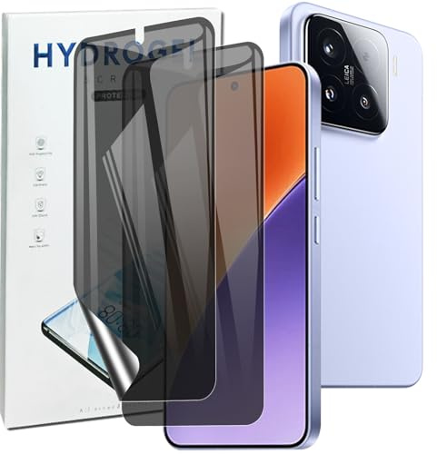 KUSINHOKA Sichtschutz kompatibel mit Xiaomi 15 5G Folie, [2 Stück] Anti-Spy Flexibilität Hydrogel Blickschutzfolie, Displayschutzfolie Anti-Spähen Kratzfest Privacy Schutzfolie für Xiaomi 15