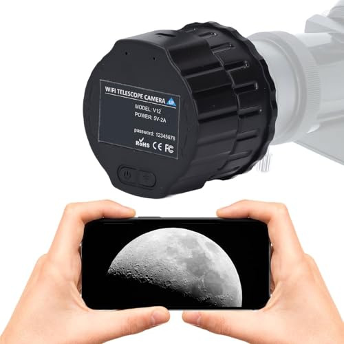 Elektronisches WiFi Okular, HD Teleskopkamera für 0,94 Zoll 1,97 Zoll Mikroskope, 4MP Sensorokular für Zielfernrohre, Spektive, Ferngläser, Mikroskope (128 GB)