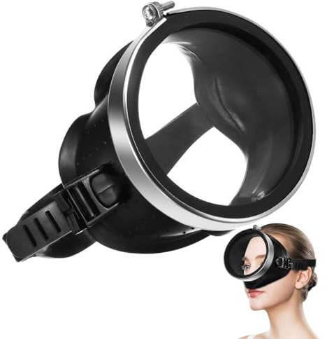 DECHOUS Retro Taucherbrille Oval Und Rund – Hochwertige Tauchmaske Mit Edelstahlrahmen - Anti-Fog Und Breitem Sichtfeld Für Erwachsene Vintage Design Für Schwimmen Und Schnorcheln