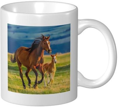 Tazza Da Caffè Horse Tazze Caffè Personalizzato Latte Mug Con Manico Tazza Innamorati, Per Fidanziati, Colazione, Bambini, 330ml