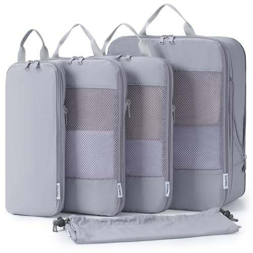 Narwey 5-pack kompressionskuber för packväskor och ryggsäckar, organiserare för resväska, packkuber, skopåsar, handbagageväskor, väsentligheter