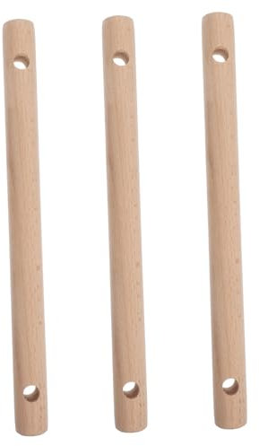 SHINEOFI 3pcs Wooden for DIY Rope Ladder Steps Pre-drilled Round Craft Sticks for Woodworking Projects Accessories 30cm