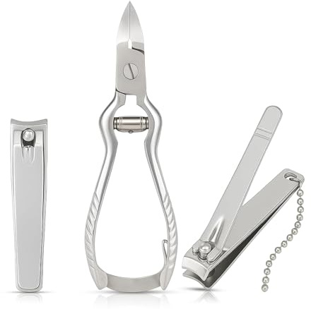 CUPERINOX® Beauty Care Lot de 3 coupe-ongles de précision en acier inoxydable professionnel pour manucure et pédicure Homme et femme