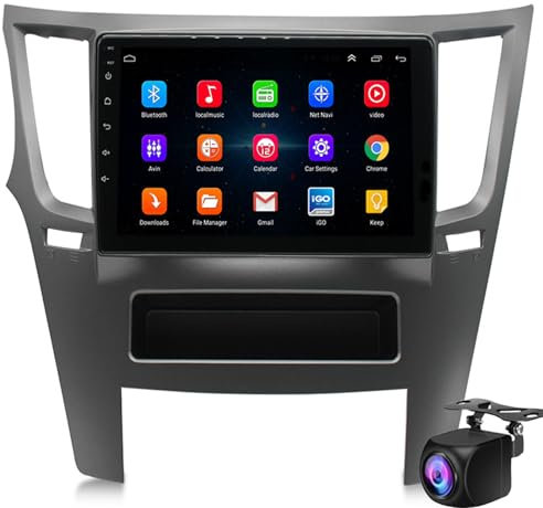 Autoradio HTXPSM con Lettore Dvd e navigatore GPS per Subaru Legacy Outback 2009-2014, Touchscreen con Radio Wireless Carplay, Supporto Android Auto, Navigazione GPS, WiFi, Bluetooth, FM, USB, Mirror