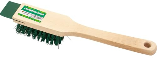 2 X Wooden Lawnmower Cleaning Brushes With Scrapers - Scrub Brush & Scraper | Garden Outdoor Multi Purpose Lawn Mower Cleaning, Hand Tools | Set Of 2