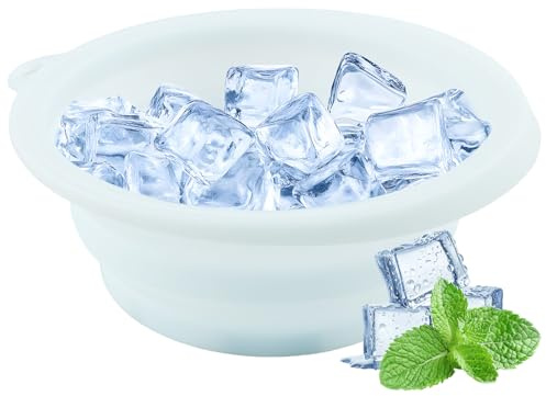 1pcs Face Bowl for Ice with Built-In Icetray, Collapsible Silicone Facial Ice Bath Bowl for Cold Plunge Therapy, Skin Tightening & Anti-Puffiness, Portable Spa Tool for Home & Travel(blue)